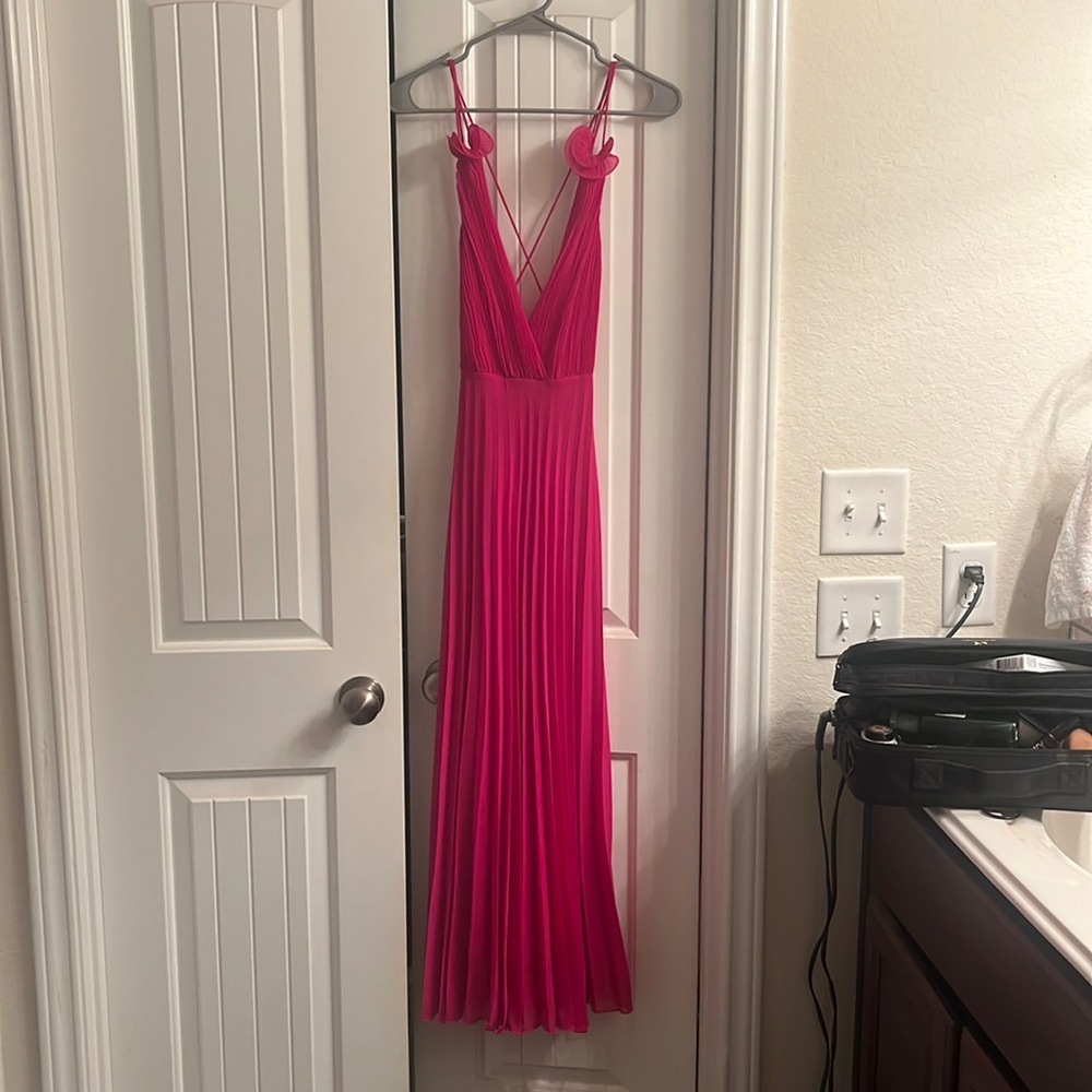 Zara Fuchsia/pink maxi midi dress